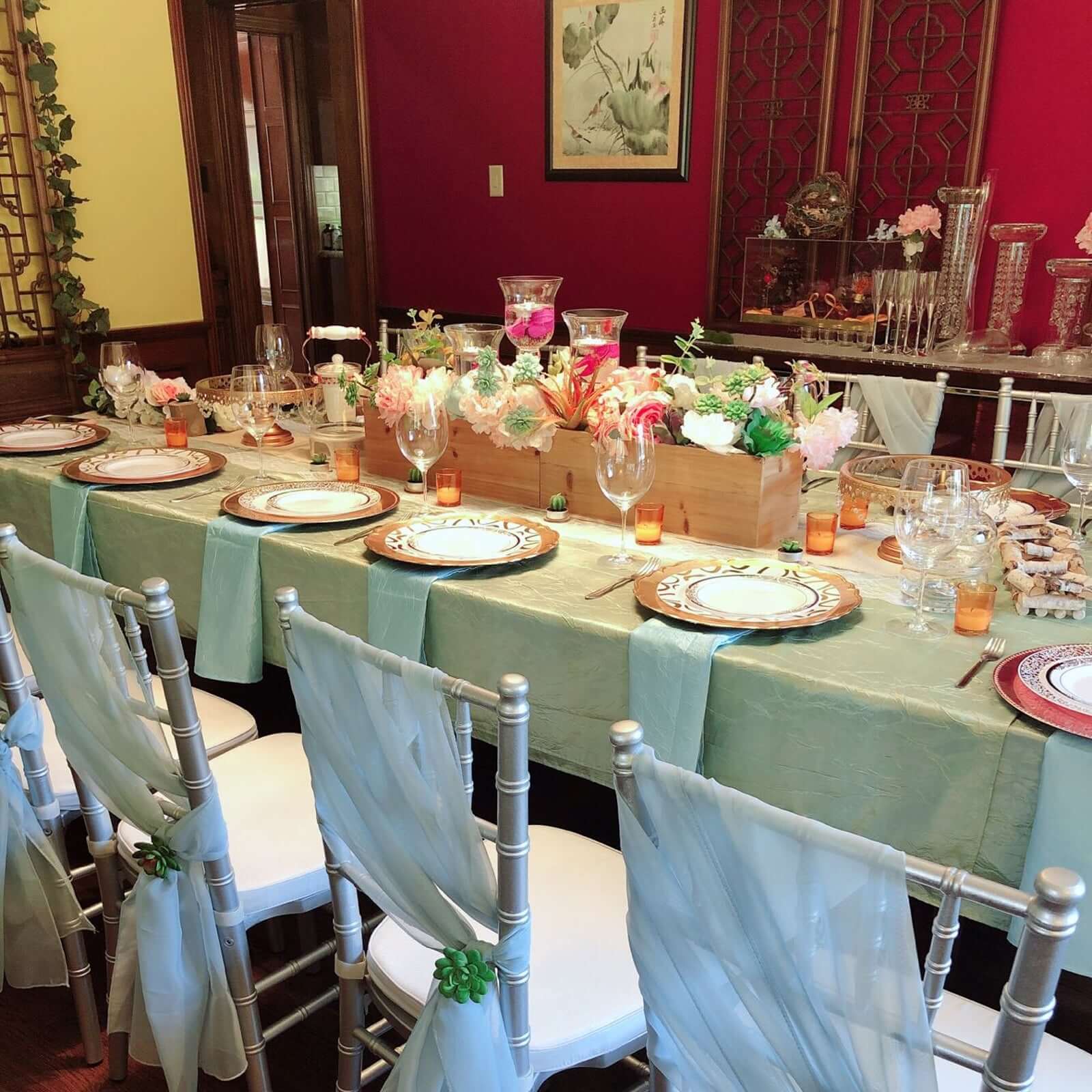 5 Pack Chiffon Chair Sashes SIlver - Soft & Lightweight Designer Chair Bows 22"x78"