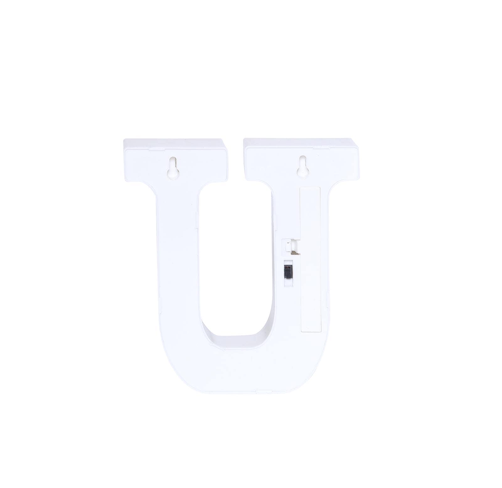 3D Marquee Letter "U" Warm White 5 LED Lights Gold - Chic Light-Up Decor for Events 6"