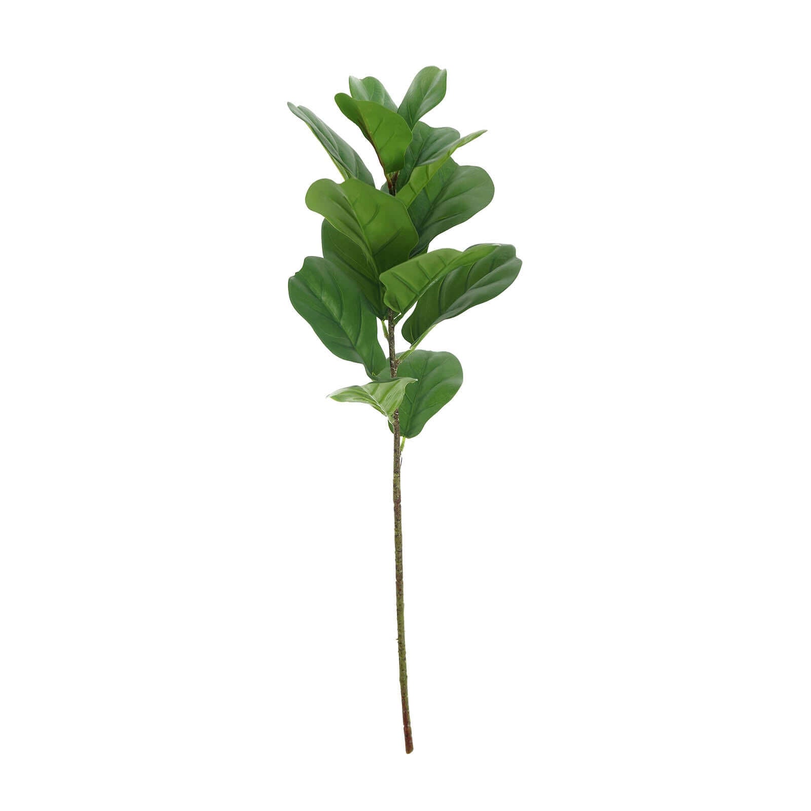 2 Bushes 25" Green Artificial Fiddle Leaf Branch Stems, Faux Plants