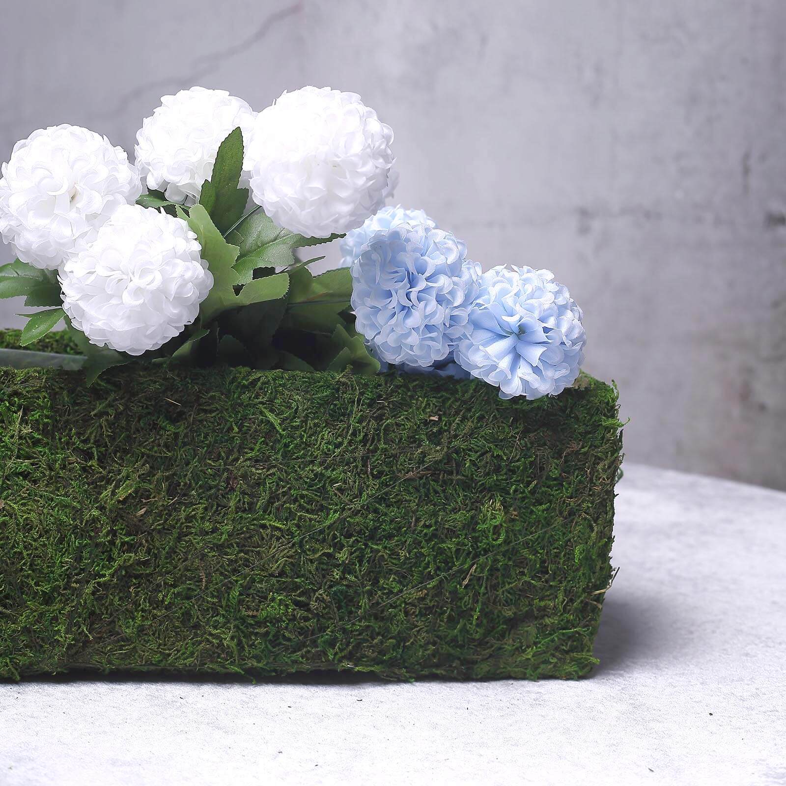 Metal Planter Box Rectangle with Inner Lining Green Preserved Moss - Rustic Flower Basket Decor 23"