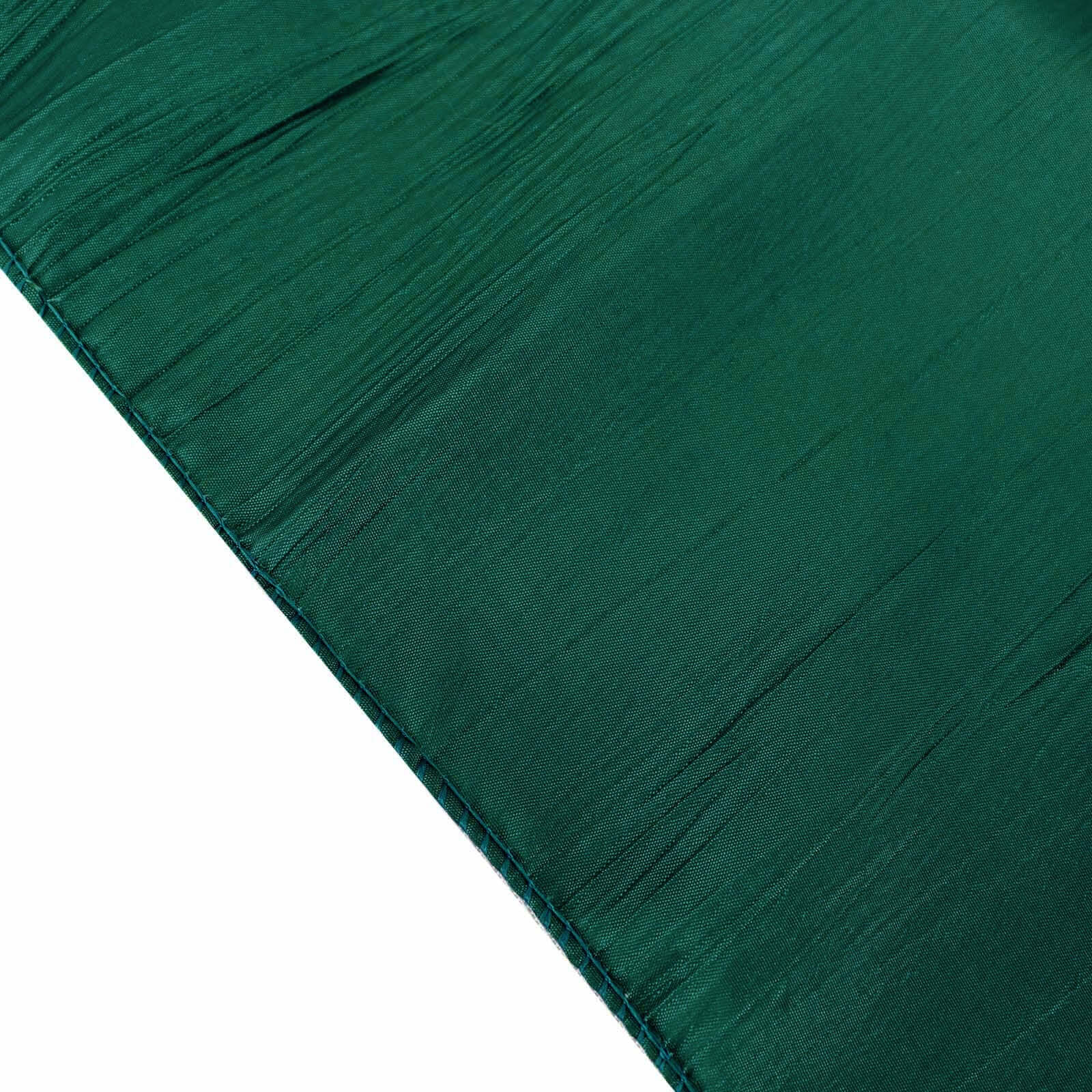 Taffeta 72"x72" Table Overlay Square Tablecloth Hunter Emerald Green - Accordion Crinkle Table Cover