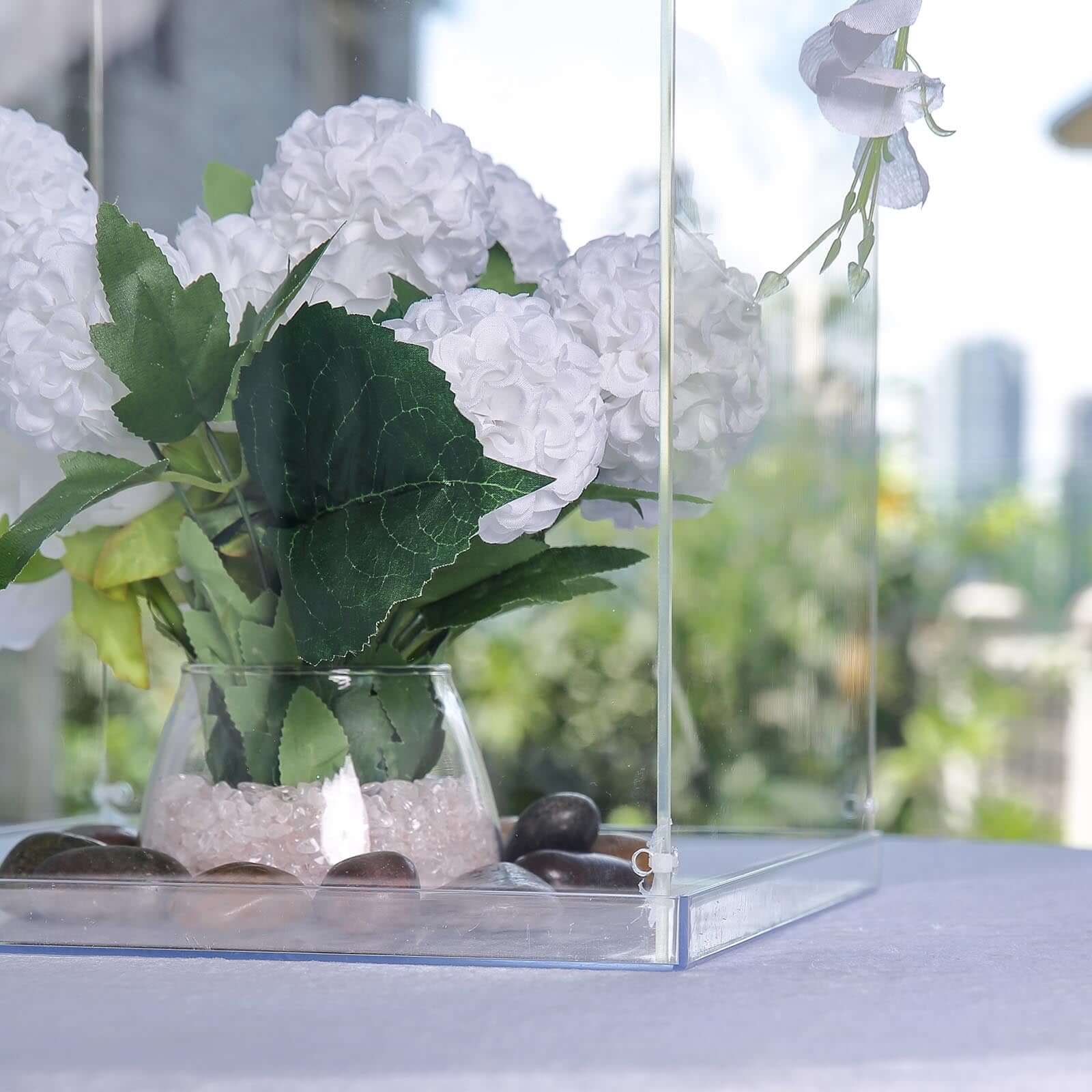 12" Clear Mirrored Acrylic Display Box, Transparent Pedestal Riser with Interchangeable Lid and Base