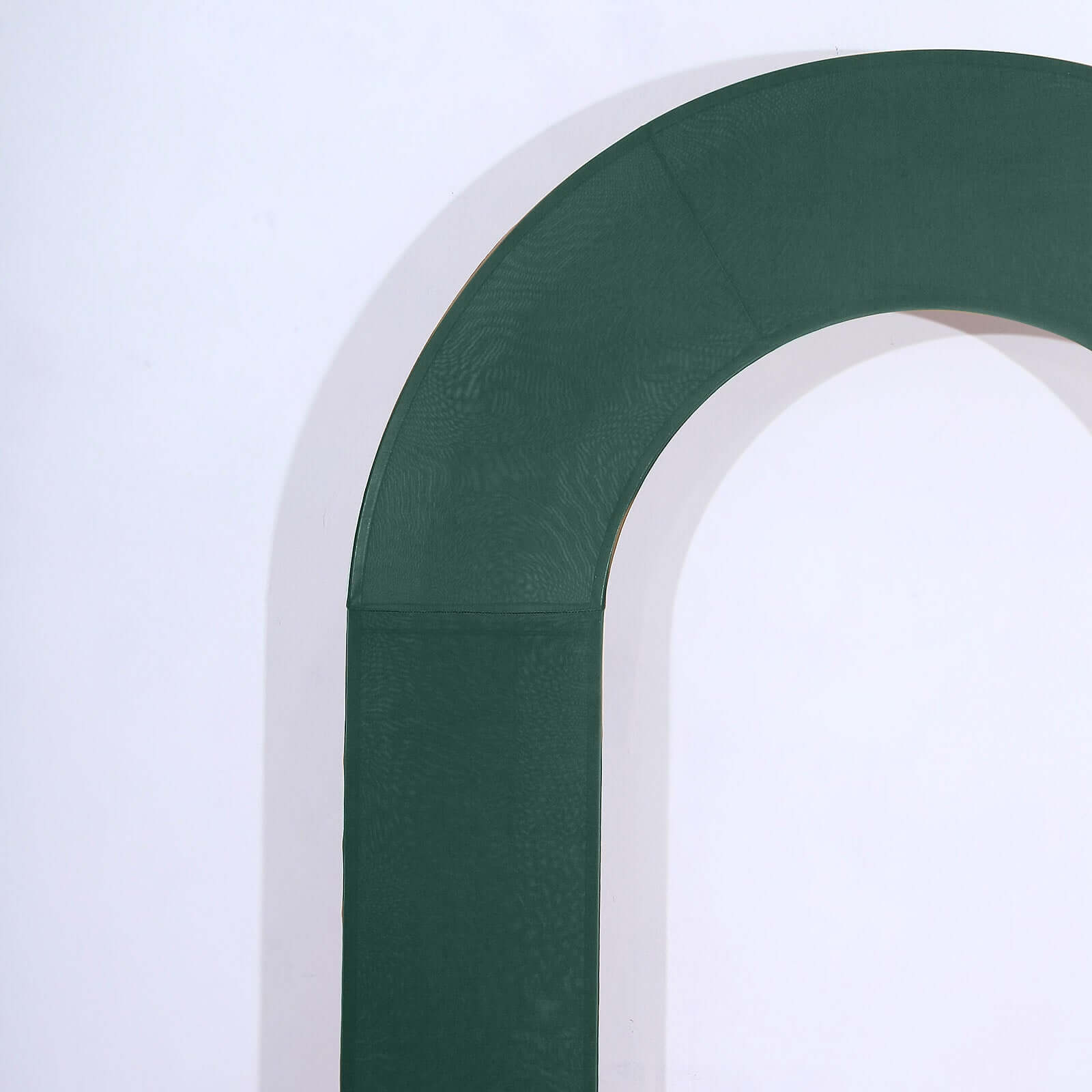 8ft Hunter Emerald Green Spandex Fitted Open Arch Wedding Arch Cover, Double-Sided U-Shaped Backdrop Slipcover