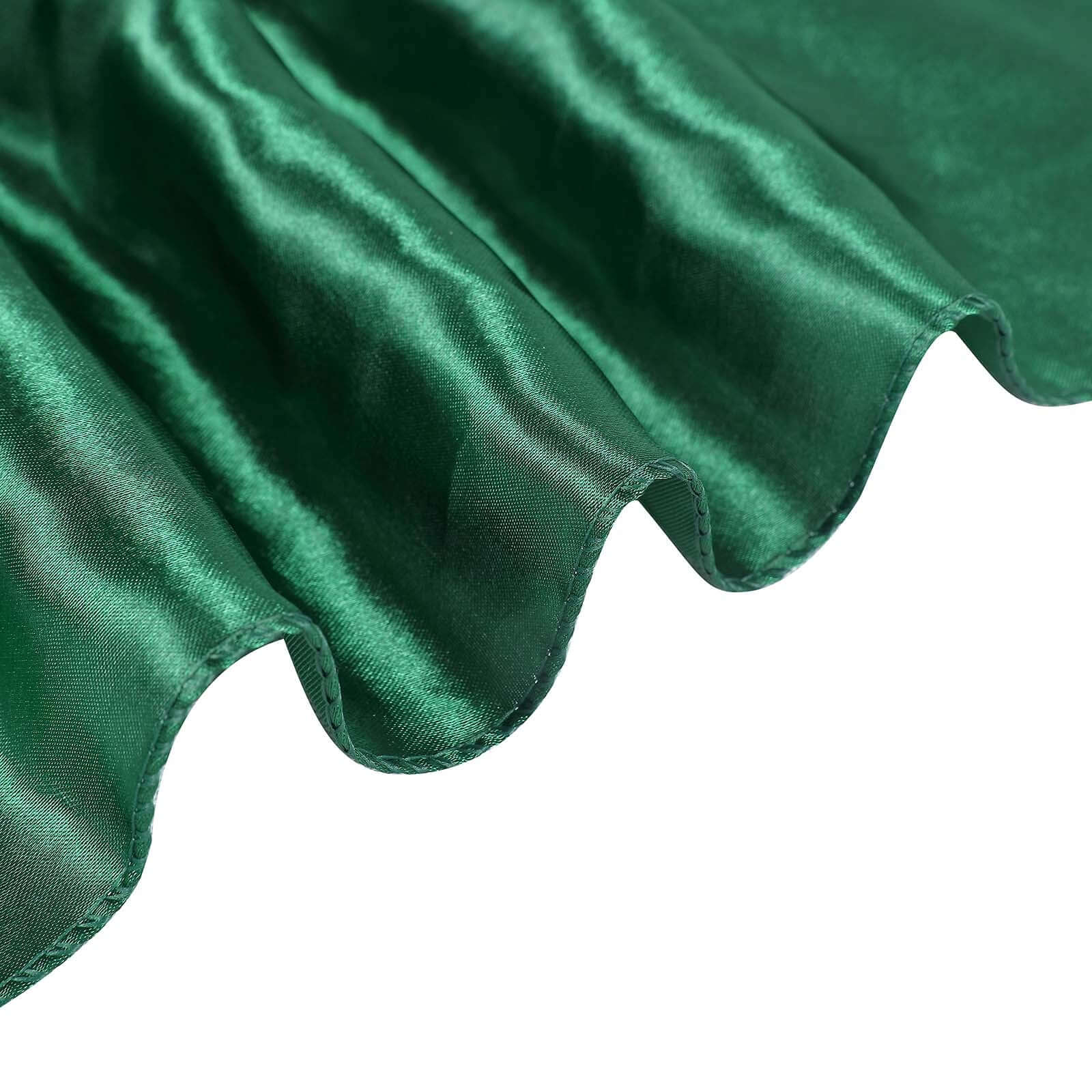 Satin 90"x90" Table Overlay Square Tablecloth Hunter Emerald Green - Smooth Finish Table Topper