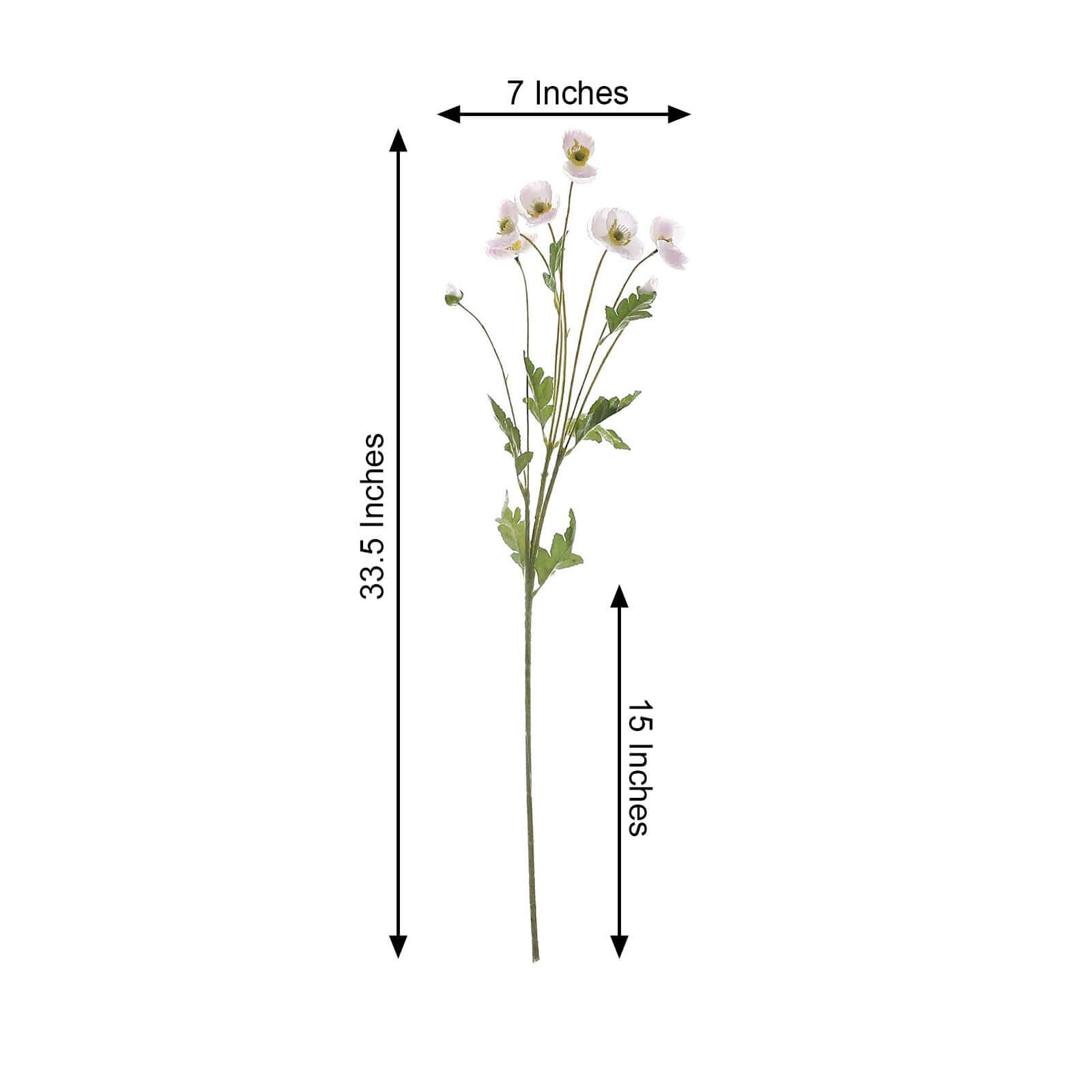 2 Stems 33" Blush Artificial Silk Poppy Flower Bouquet Bushes