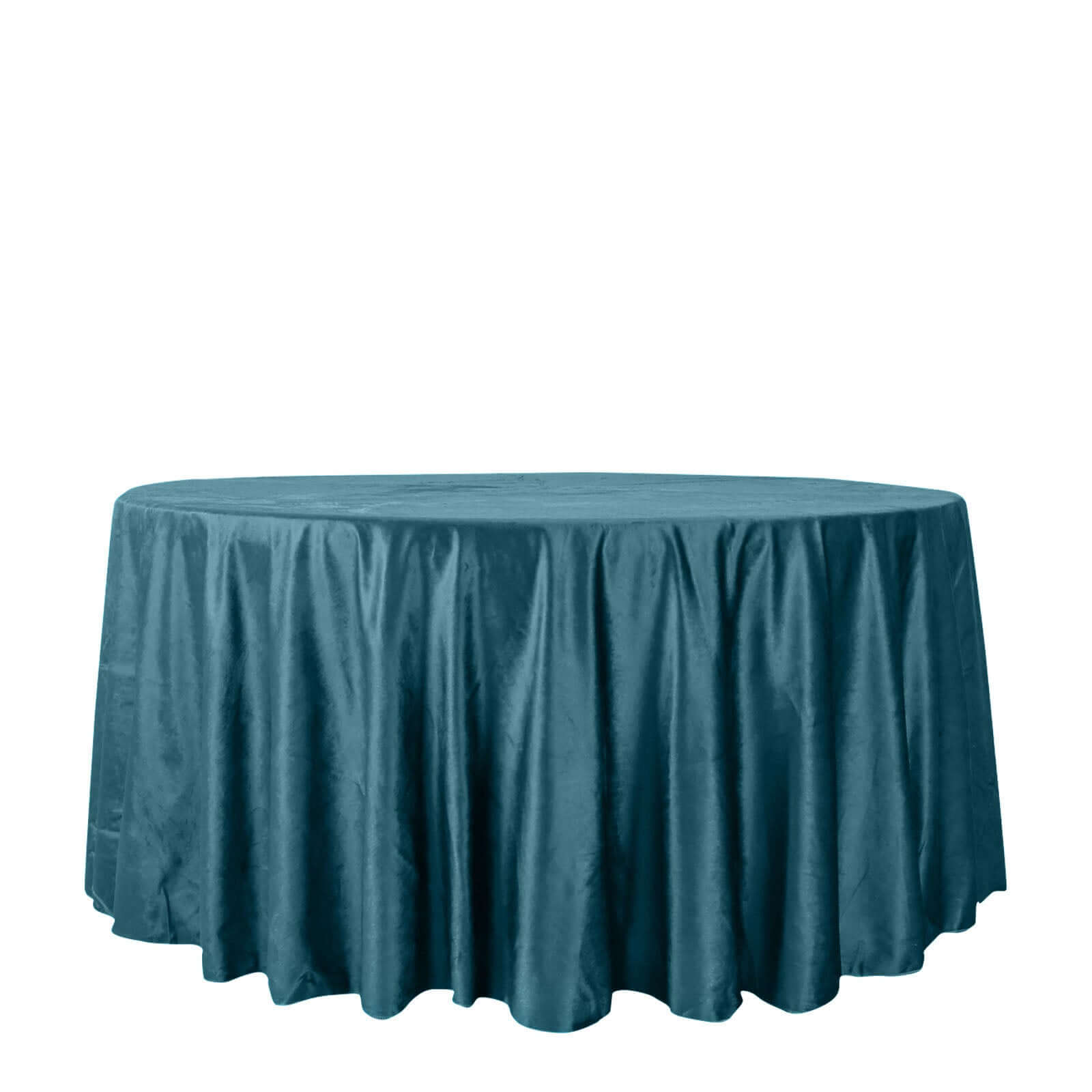 Premium Velvet 120" Round Tablecloth Peacock Teal - Reusable Soft & Seamless Table Cover