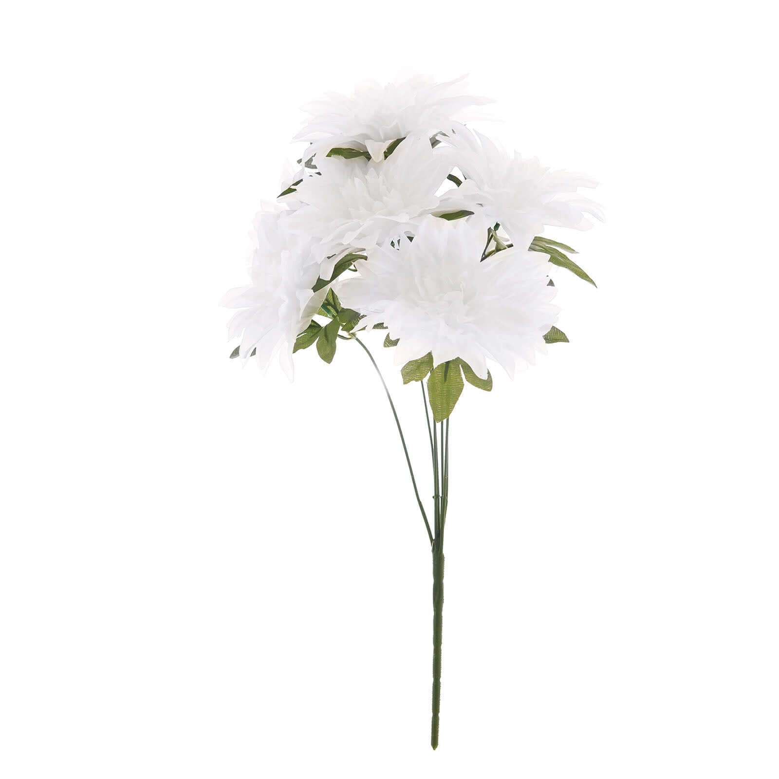 2 Bouquets 20" White Artificial Silk Dahlia Flower Spray Bushes