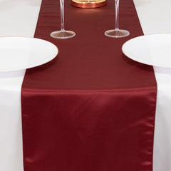Lamour Satin 12"x108" Table Runner Burgundy - Smooth & Lustrous Finish