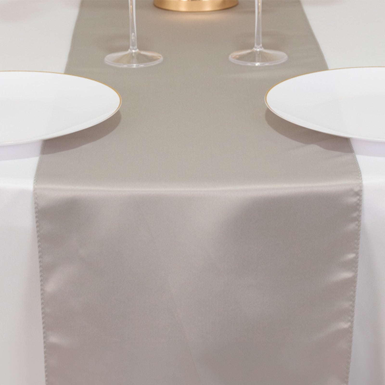Lamour Satin 12"x108" Table Runner Silver - Smooth & Lustrous Finish