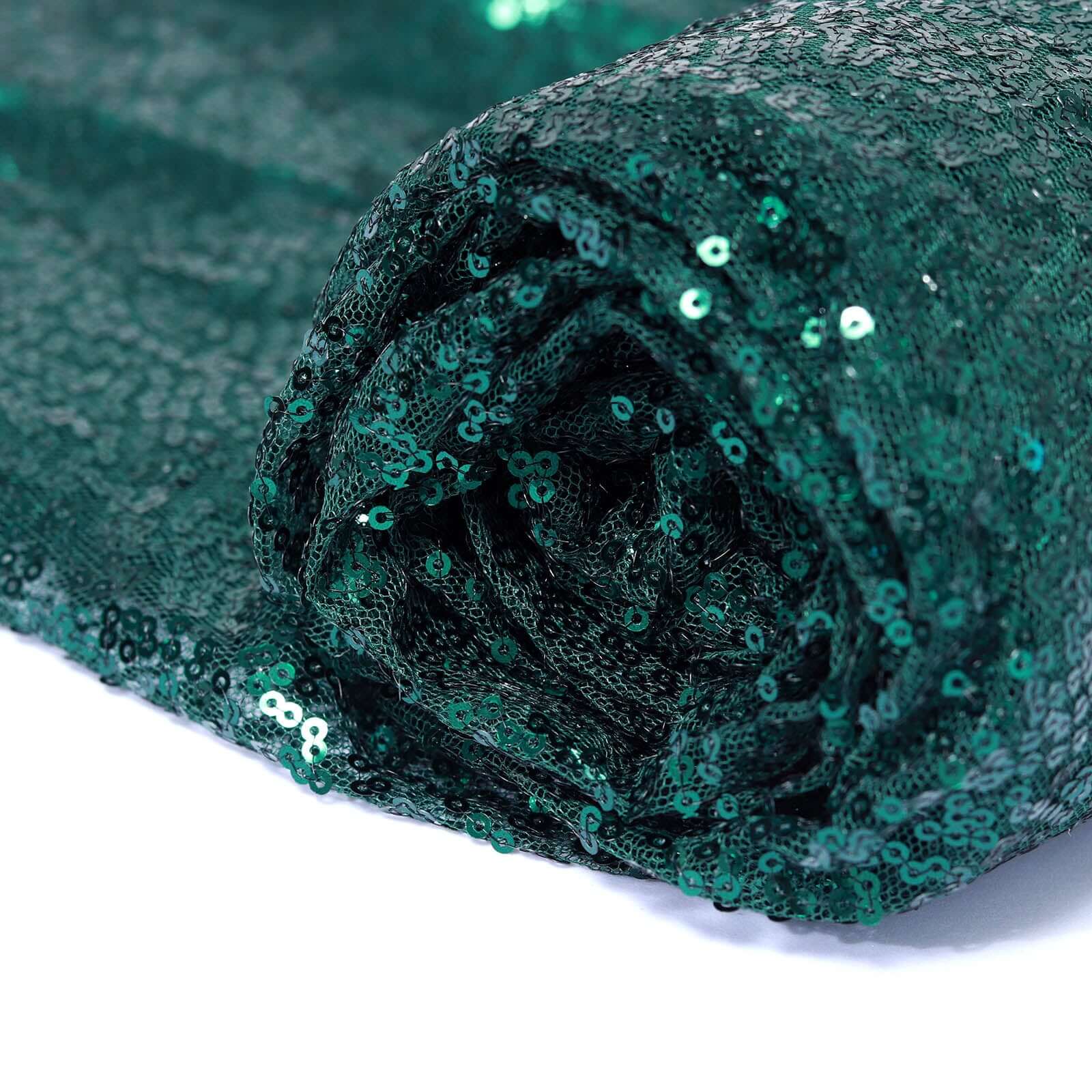 54"x4 Yards Hunter Emerald Green Sequin Fabric Bolt, Sparkly DIY Craft Fabric Roll