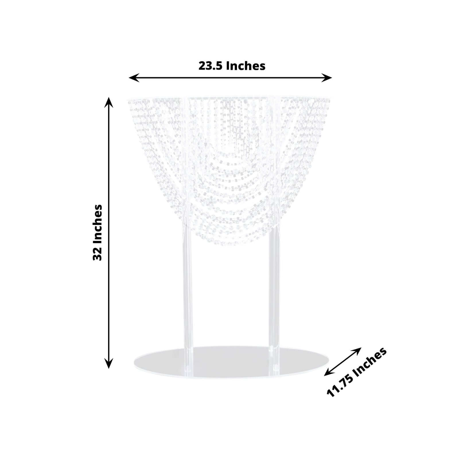 Acrylic Wedding Bouquet Pillar Centerpiece Crystal Chandelier Design - Large Flower Arrangement Table Stand 32"