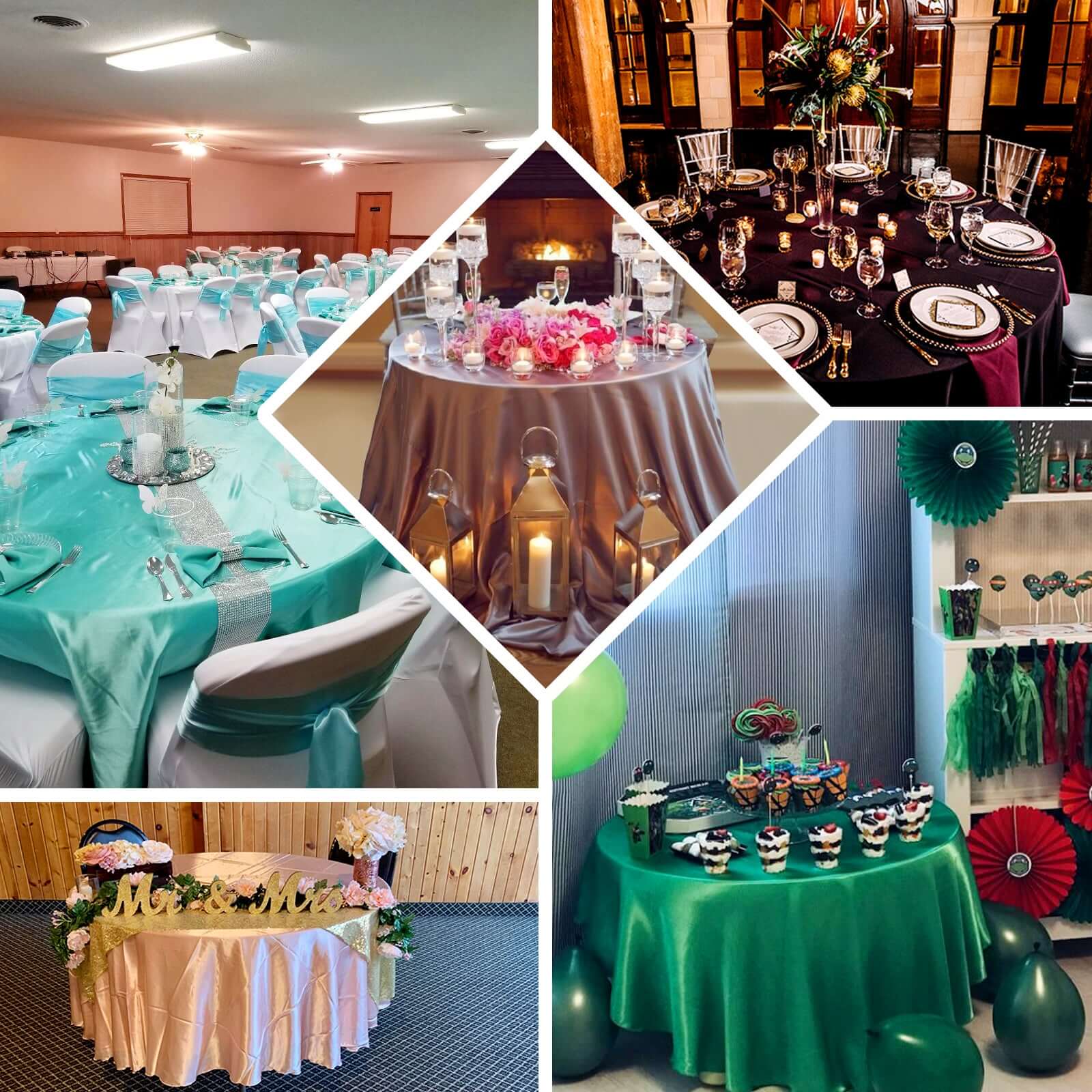 Satin 90" Round Tablecloth Beige - Smooth and Lustrous Table Cover