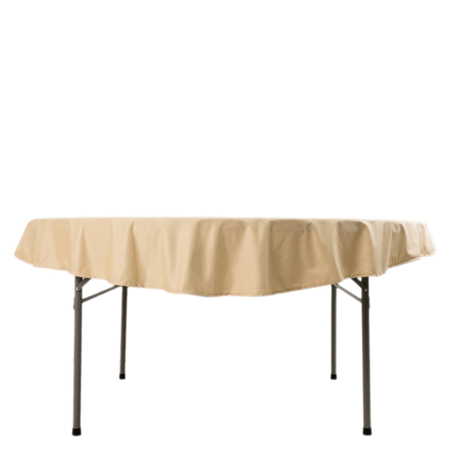 Scuba Round 70" Tablecloth Beige - Wrinkle Free & Stain Resistant Table Cover