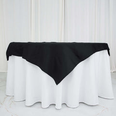 100% Cotton 54"x54" Table Overlay Square Tablecloth Black Linen - Soft & Breathable Fabric Table Topper