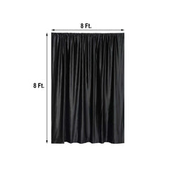 Black Crushed Velvet Backdrop Curtain – 8ft x 8ft Event Drape with Rod Pocket, Privacy Panel for Photo Booths & Events