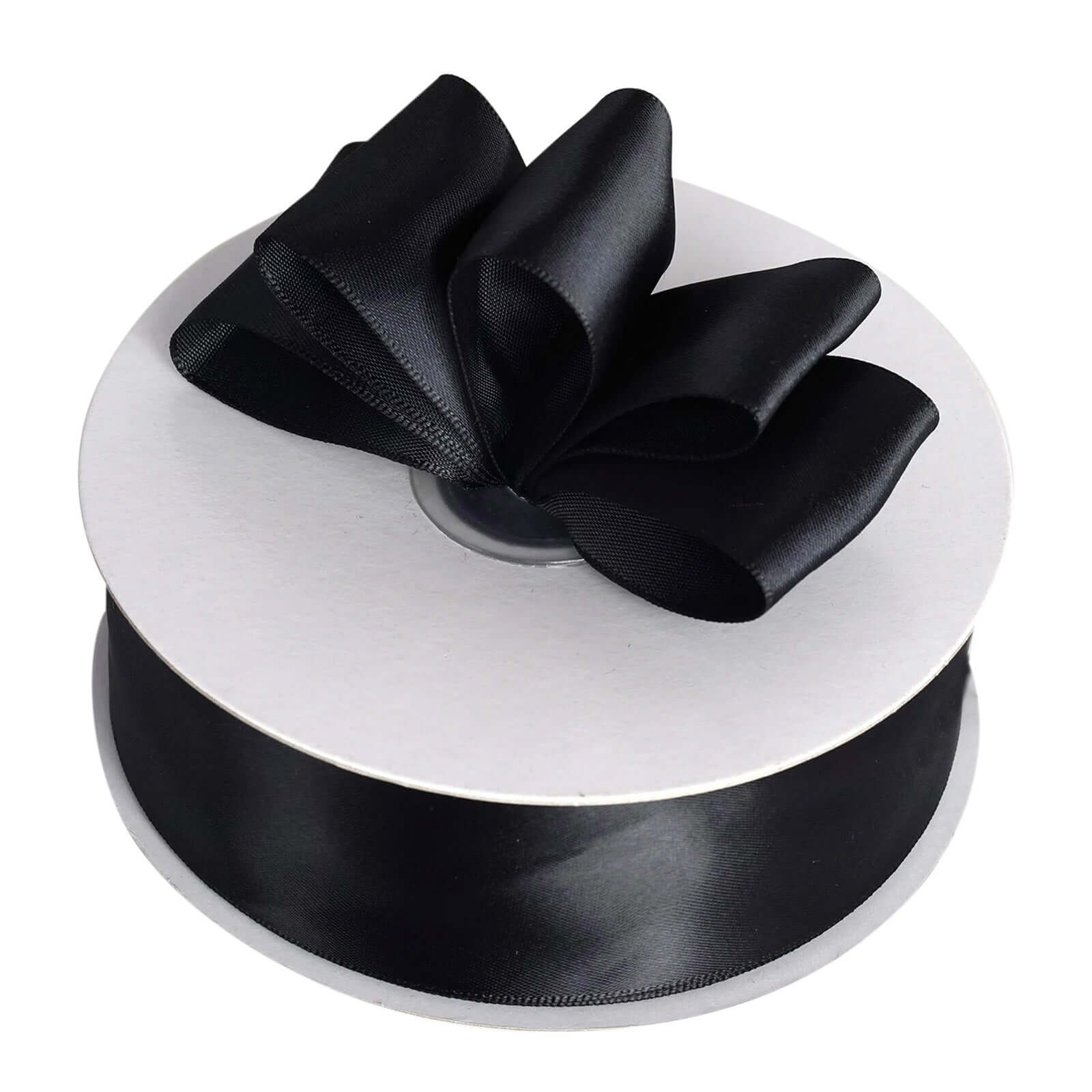 50 Yards 1.5" Black Single Face Decorative Satin Ribbon