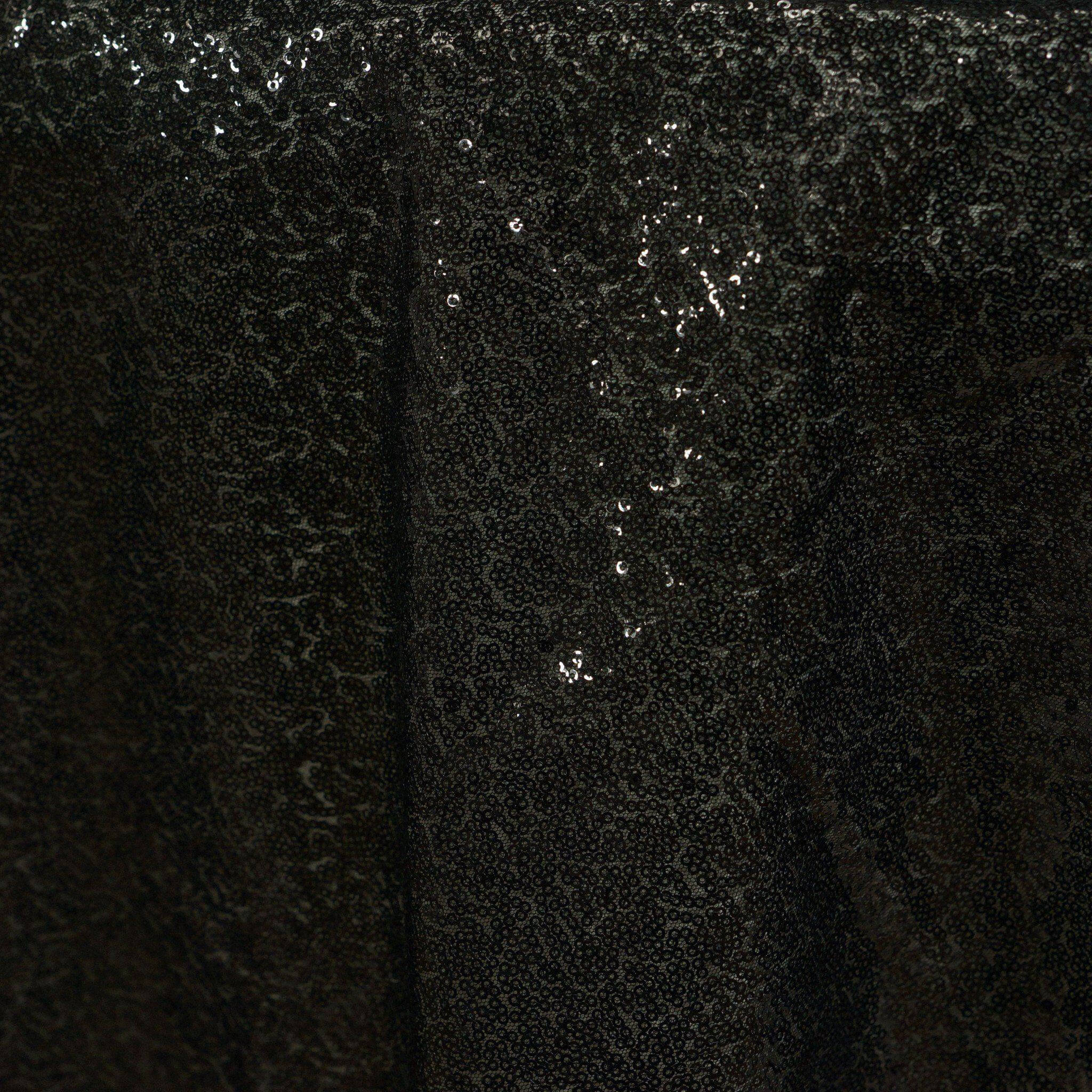 Sequin 72"x72" Table Overlay Square Tablecloth Black - Sparkly Design for Stunning Events