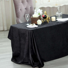 Premium Velvet 90"x132" Rectangle Tablecloth Black - Reusable Soft & Polished Seamless Table Cover for Luxury Weddings & Events