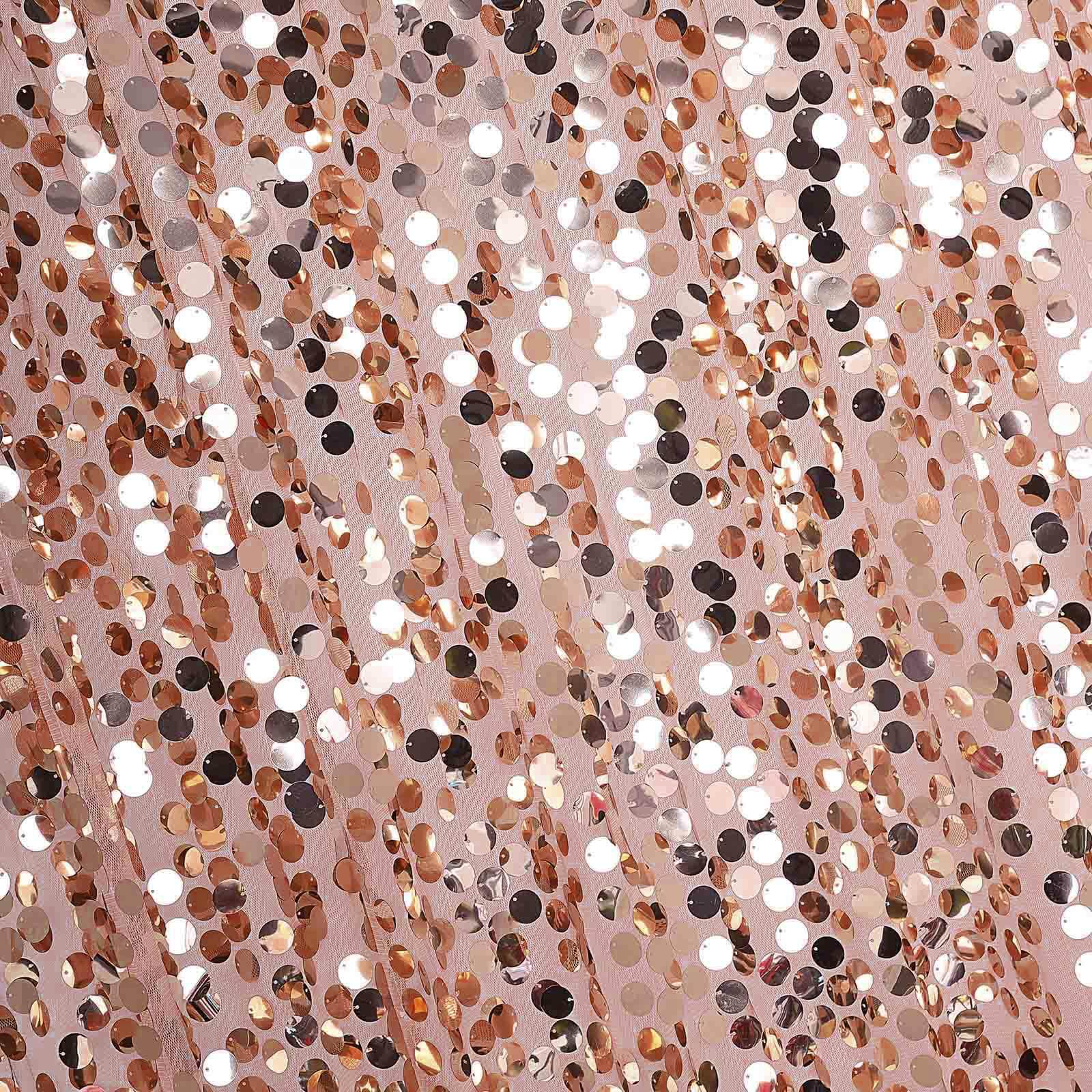 20ftx10ft Blush Big Payette Sequin Event Curtain Drapes, Backdrop Event Panel