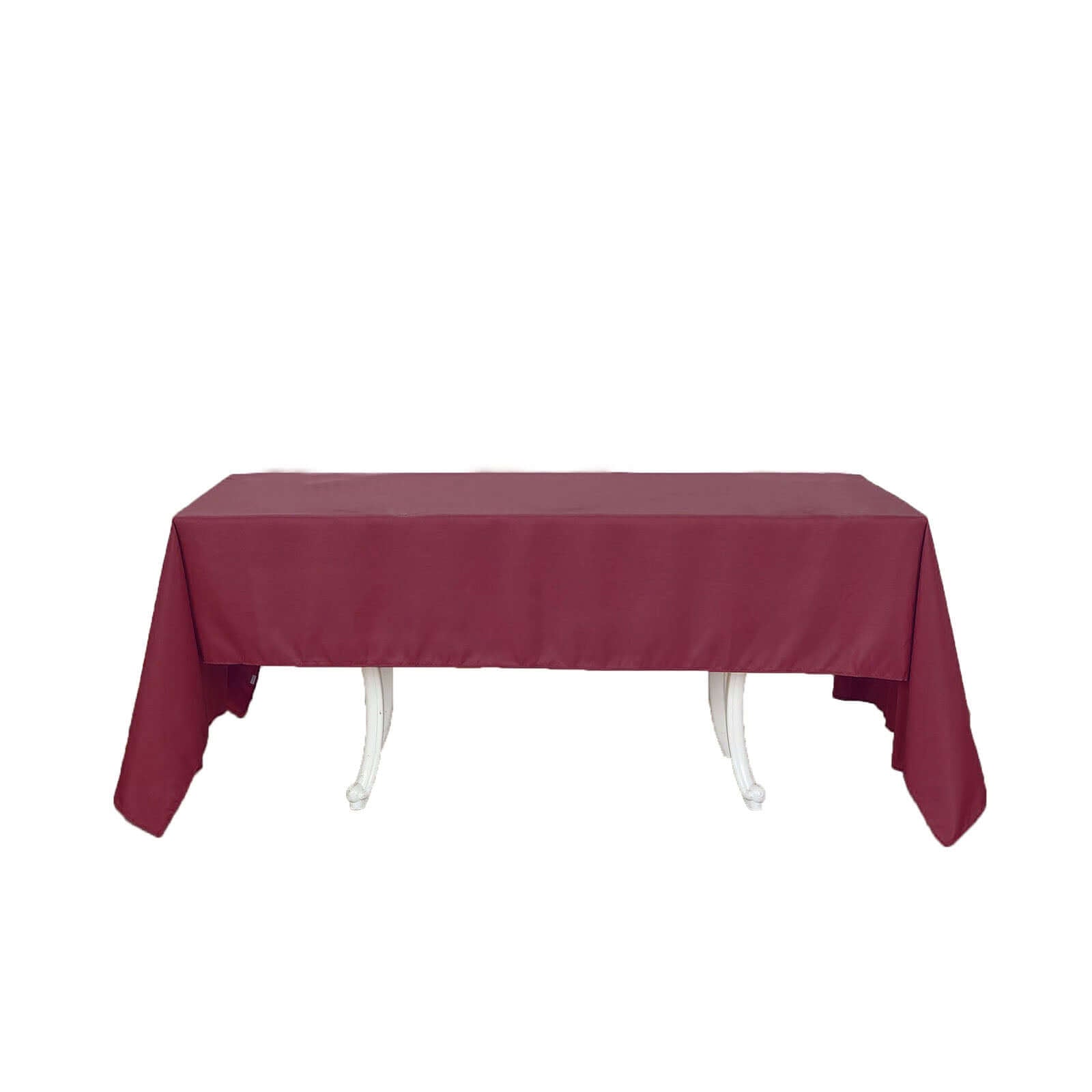 Polyester 60"x126" Rectangle Tablecloth Burgundy - Wrinkle-Resistant Table Cover