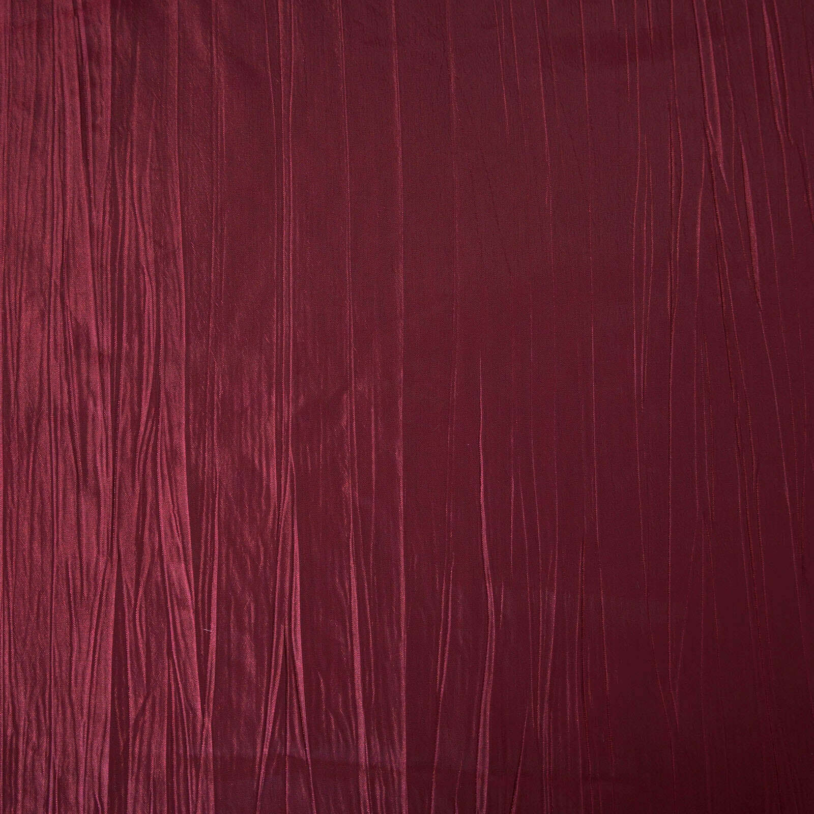 Taffeta 90"x90" Table Overlay Square Tablecloth Burgundy - Accordion Crinkle Table Cover