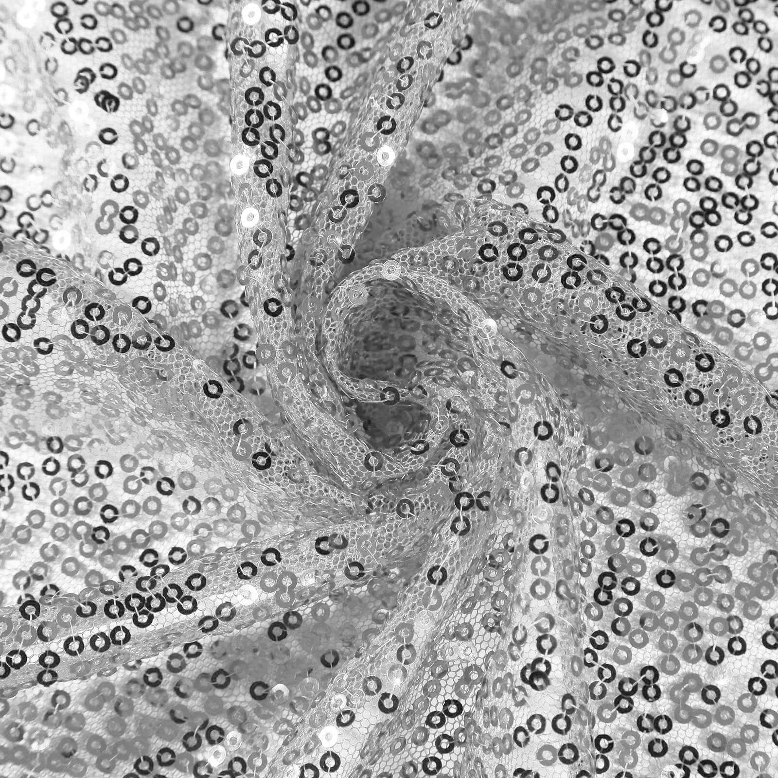 Sequin 12"x108" Table Runner Silver - Glittering Design