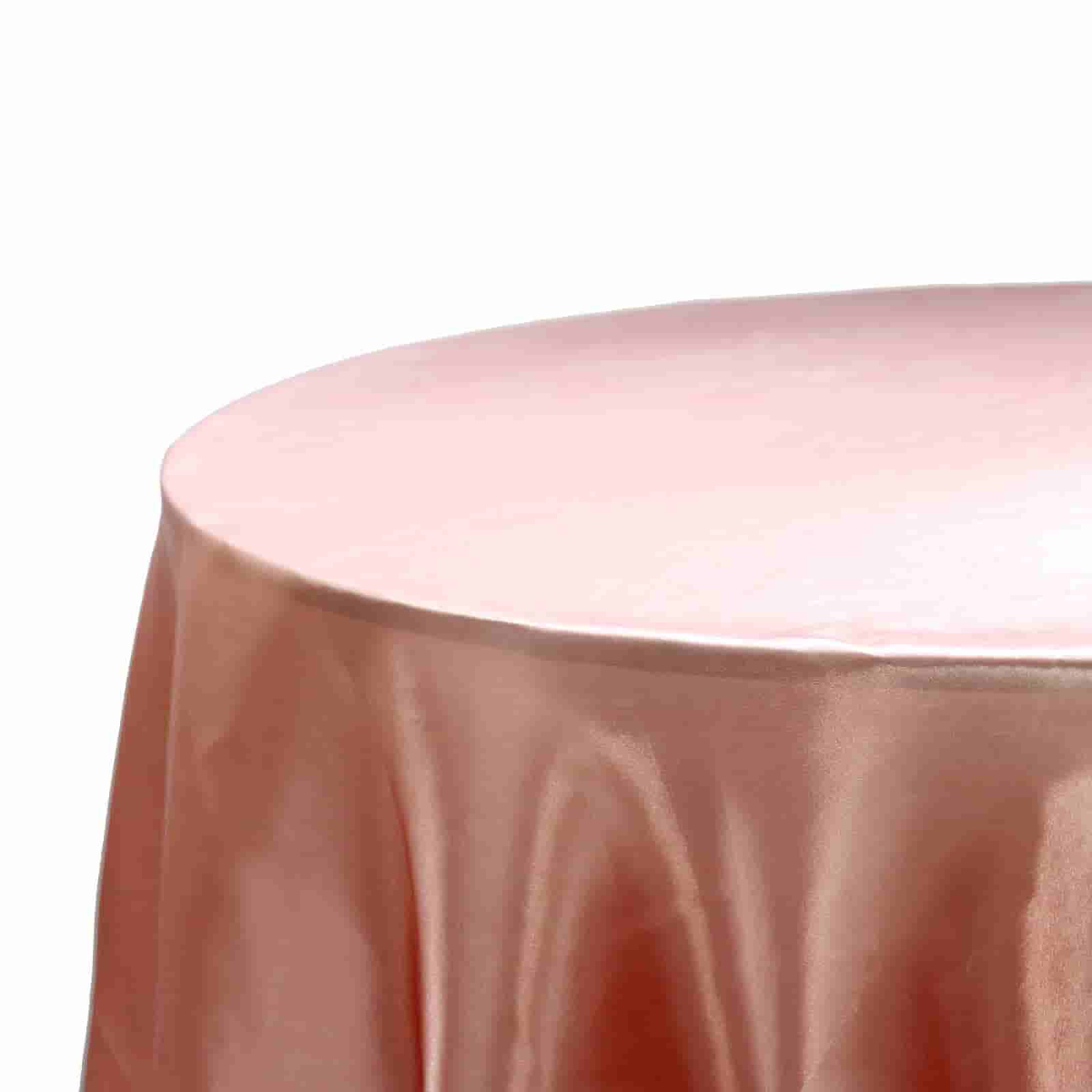 Satin 108" Round Tablecloth Dusty Rose - Smooth and Lustrous Table Cover