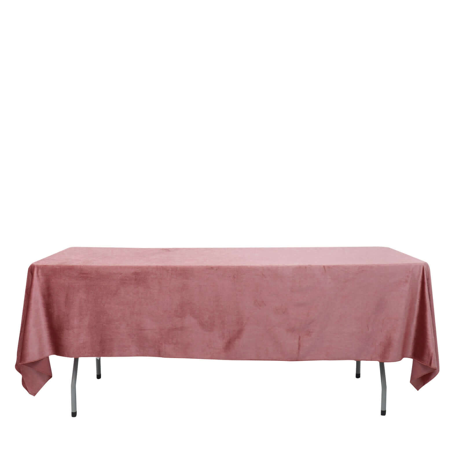 Premium Velvet 60"x102" Rectangle Tablecloth Dusty Rose - Reusable & Soft Table Cover