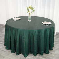 Sequin 120" Round Tablecloth Hunter Emerald Green - Seamless Glittering Table Cover