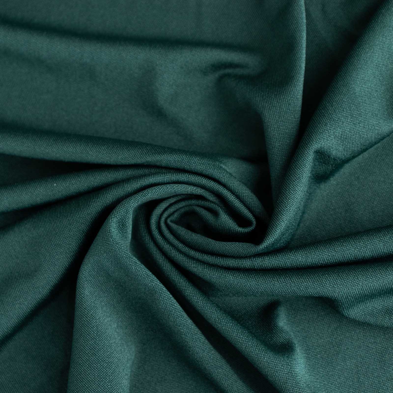 Spandex 30" Round Cocktail Table Cover Skirt Hunter Emerald Green With Natural Wavy Drapes