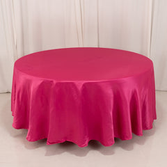 Lamour Satin 108" Round Tablecloth Fuchsia - Durable & Silk-Like Table Cover