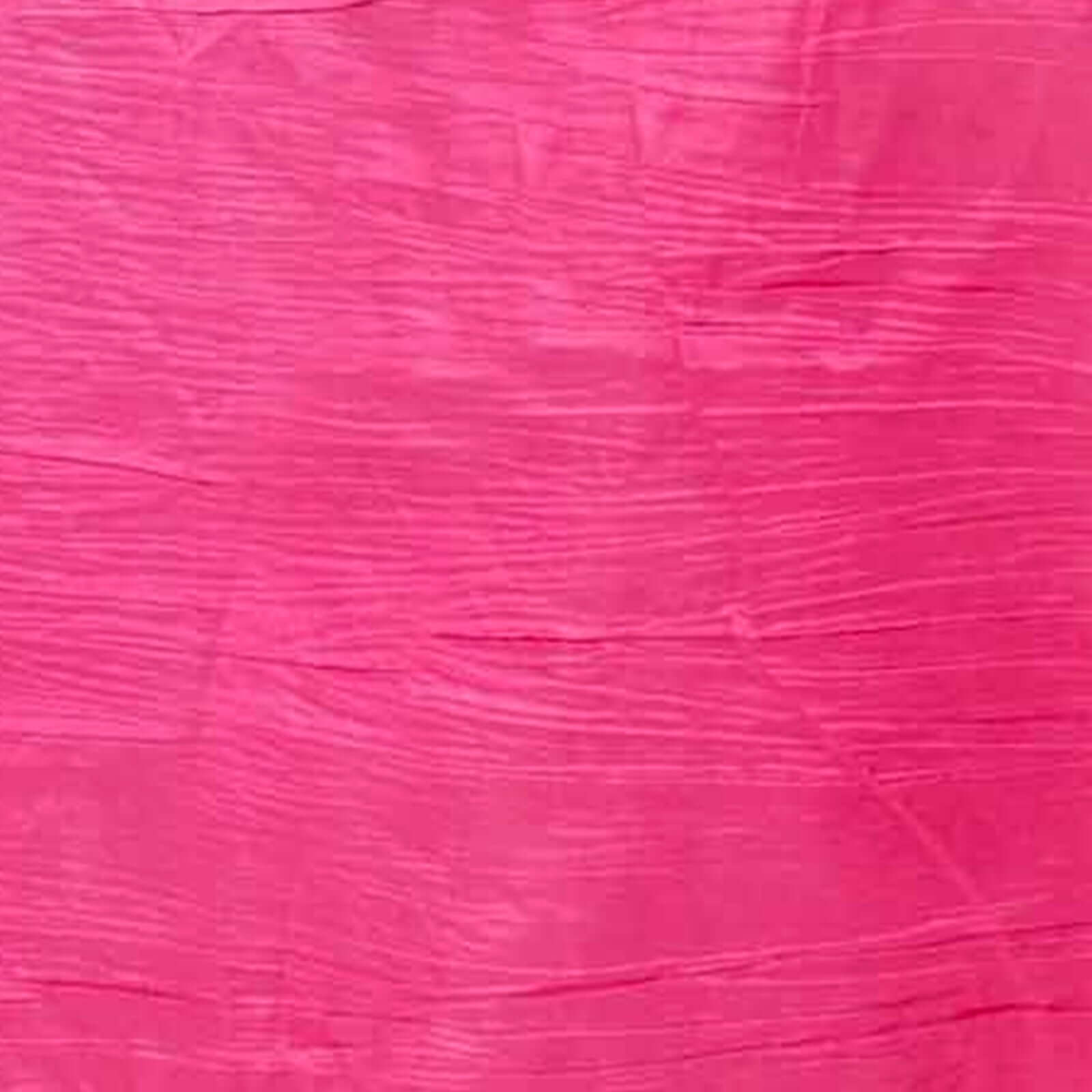 Taffeta 90"x132" Rectangle Tablecloth Fuchsia - Seamless Accordion Crinkle Table Cover