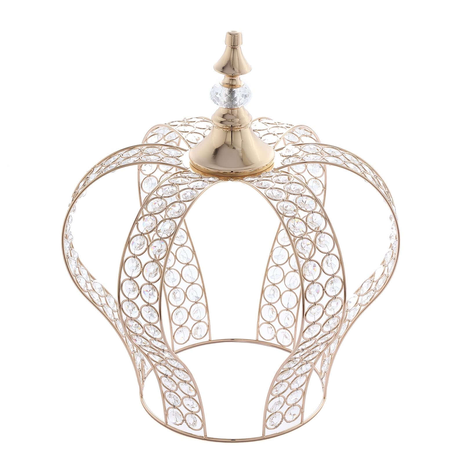 Crystal-Bead Royal Crown Cake Topper Metallic Gold - Themed Baby Showers Cakes & Event Centerpieces 16"