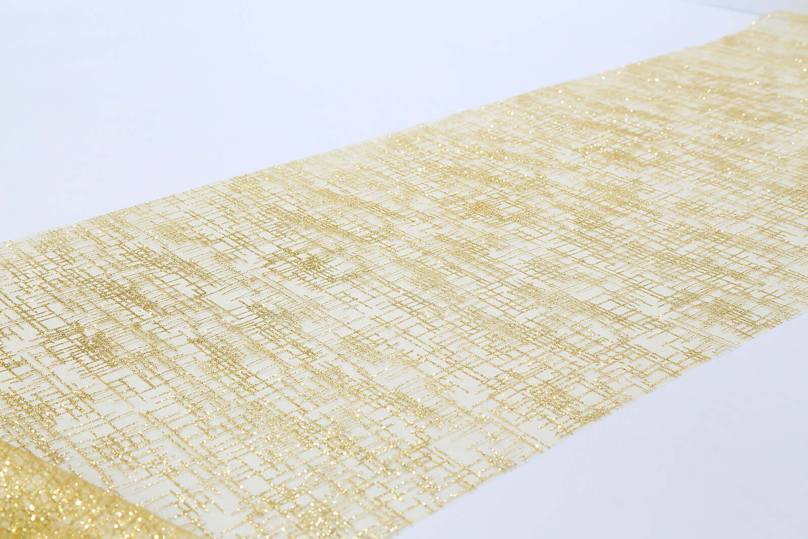 Mesh 11"x108" Table Runner Metallic Gold - Glitter Design for Convenient Event Decoration