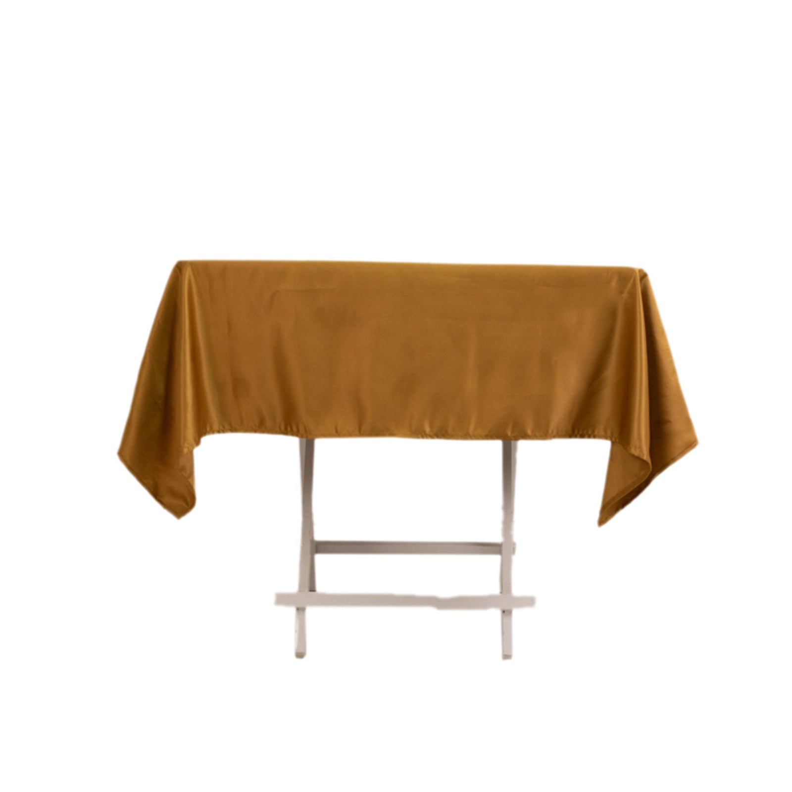 Lamour Satin 54"x54" Square Tablecloth Gold - Durable & Silk-Like Table Cover