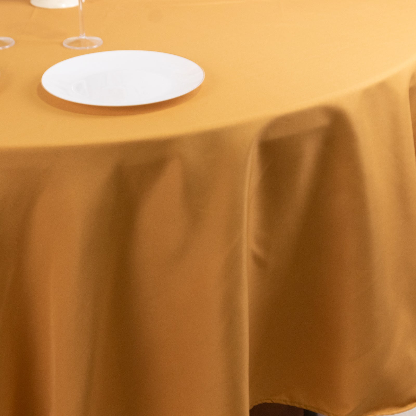 Premium Polyester 108" Round Tablecloth Gold - Wrinkle-Resistant 220GSM Table Cover for Weddings & Events