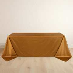 Scuba Rectangular 90"x132" Tablecloth Shimmering Gold - Wrinkle Free & Stain Resistant Seamless Table Cover for Weddings and Parties