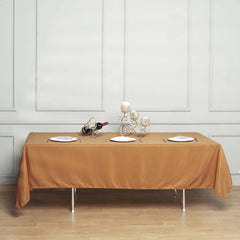 Polyester 60"x102" Rectangle Tablecloth Gold - Durable and Stylish Table Cover for Special Events