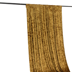 Gold Crushed Velvet Backdrop Curtain – 5ft x 12ft Event Drape with Rod Pocket, Privacy Panel for Photo Booths & Events