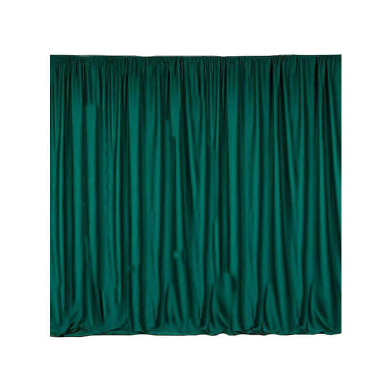 2 Pack Hunter Emerald Green Scuba Polyester Event Curtain Drapes, Durable Flame Resistant Backdrop Event Panels Wrinkle Free with Rod Pockets - 10ftx10ft