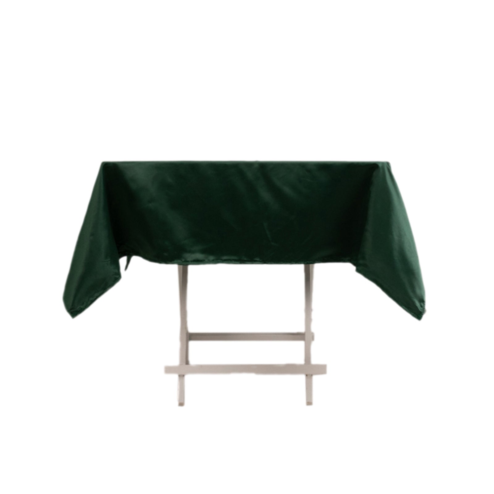 Lamour Satin 54"x54" Square Tablecloth Hunter Emerald Green - Durable & Silk-Like Table Cover