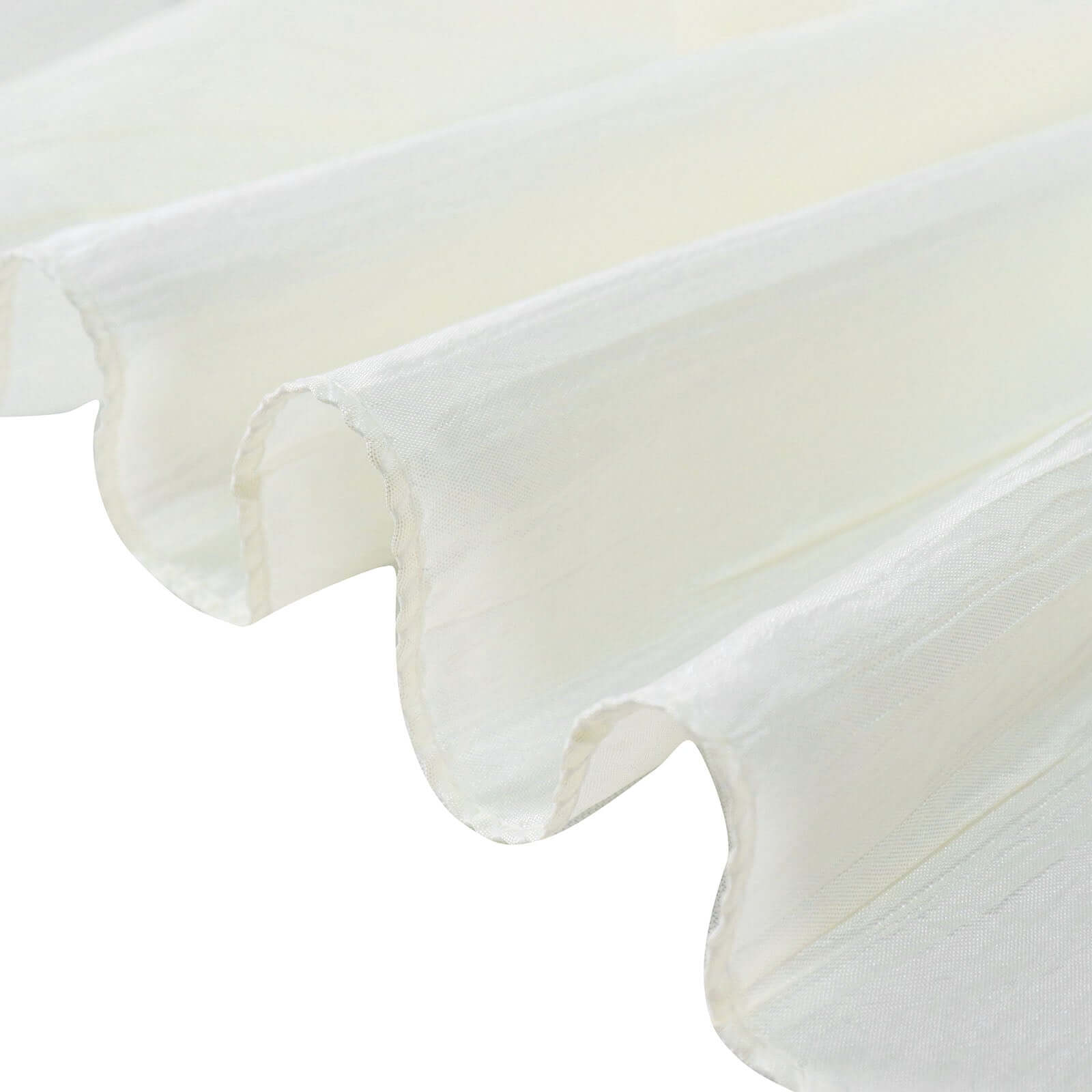 Taffeta 72"x72" Table Overlay Square Tablecloth Ivory - Accordion Crinkle Table Cover