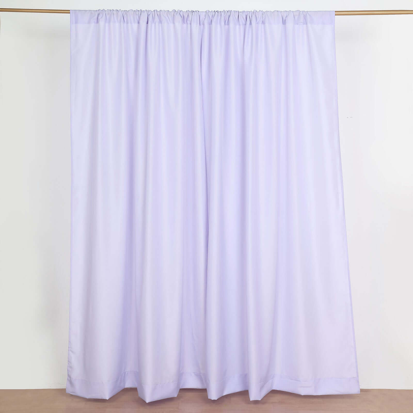 2 Pack Lavender Lilac Polyester Event Curtain Drapes, 10ftx8ft Backdrop Event Panels With Rod Pockets 130 GSM