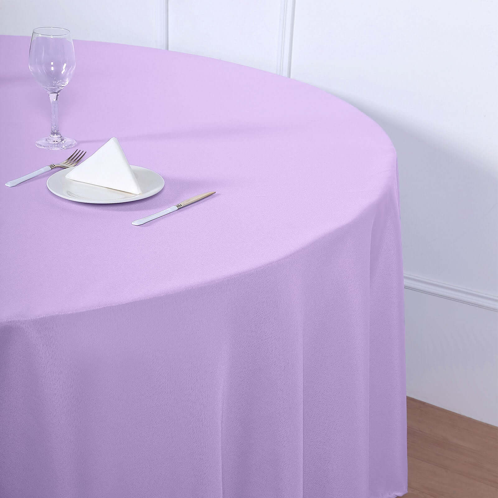 Polyester 108" Round Tablecloth Lavender Lilac - Wrinkle-Resistant Table Cover