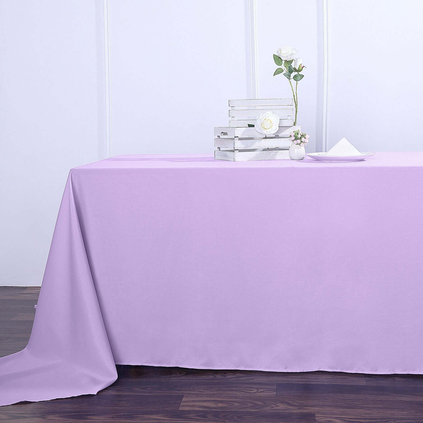 Polyester 90"x156" Rectangle Tablecloth Lavender Lilac - Seamless Wrinkle-Resistant Table Cover