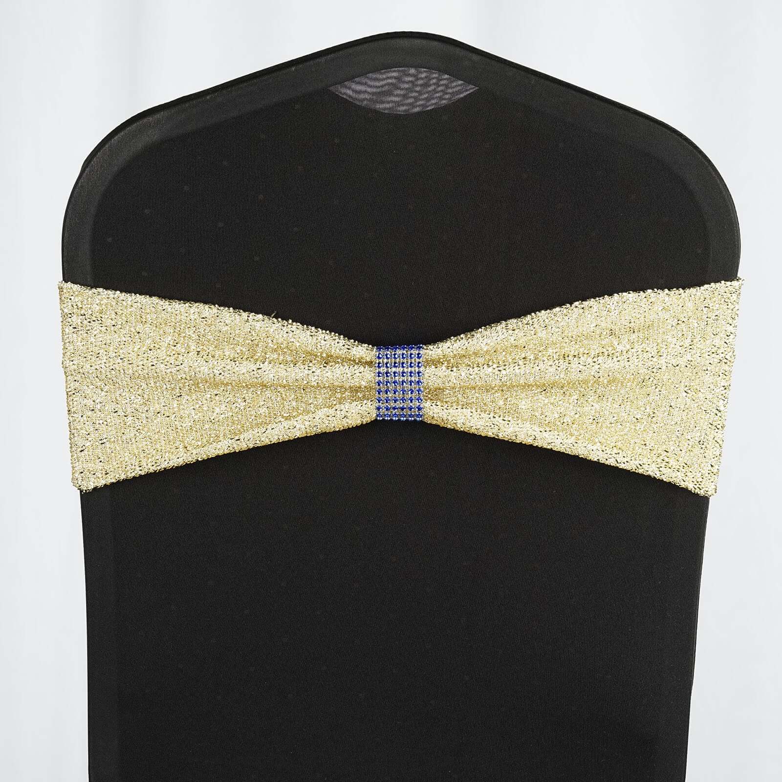 10 Pack Rhinestone Napkin Rings with Velcro Brooch Buckle Royal Blue - Stylish Design for Chair Sashes