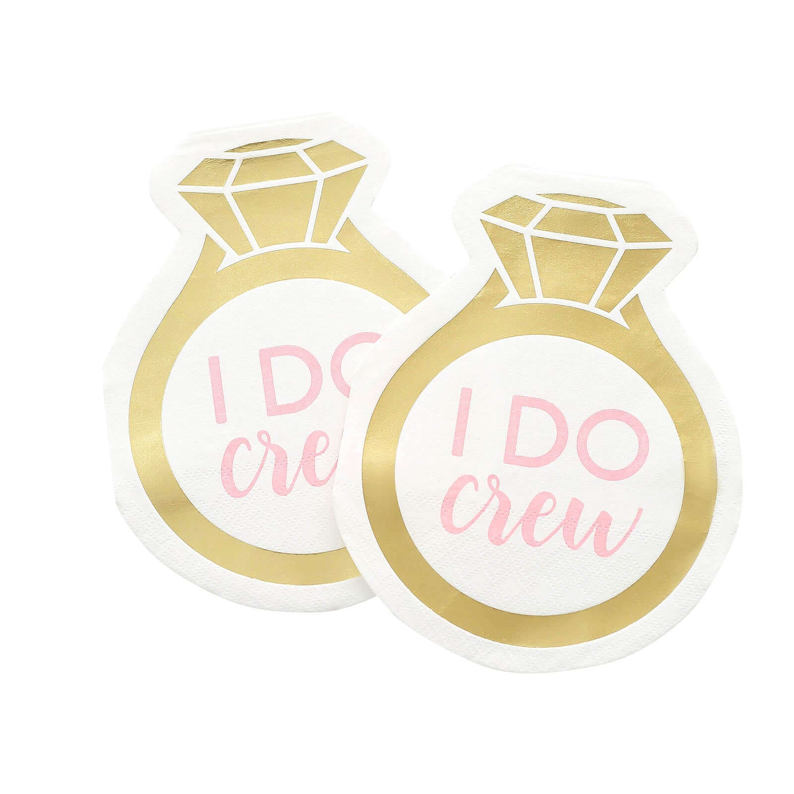 20-Pack Paper Cocktail Napkins with Ring Design - Unique Disposable Napkins for Engagements 12"x10"