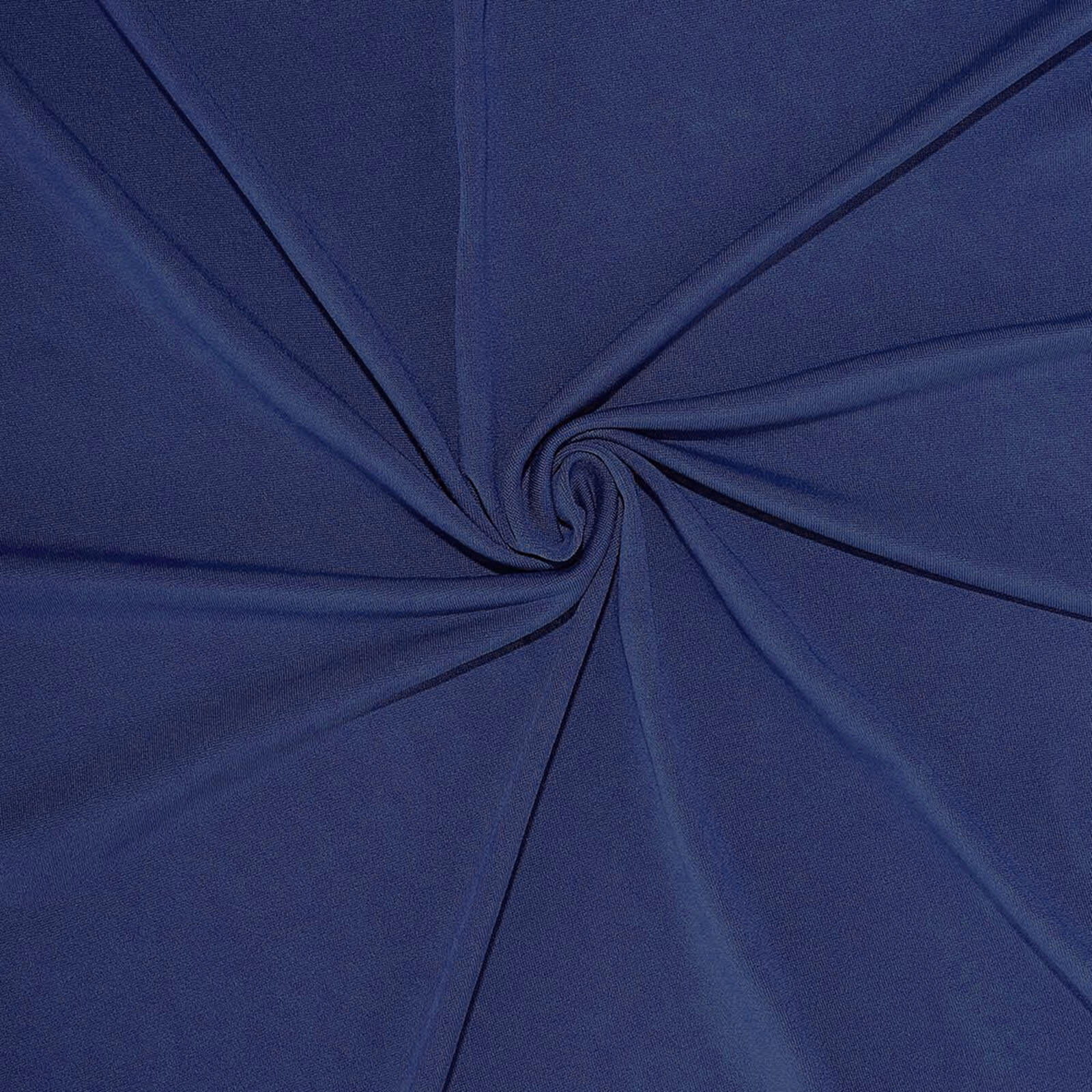 Navy Blue 4-Way Stretch Spandex Event Curtain Drapes, Wrinkle Free Backdrop Event Panel with Rod Pockets - 5ftx14ft