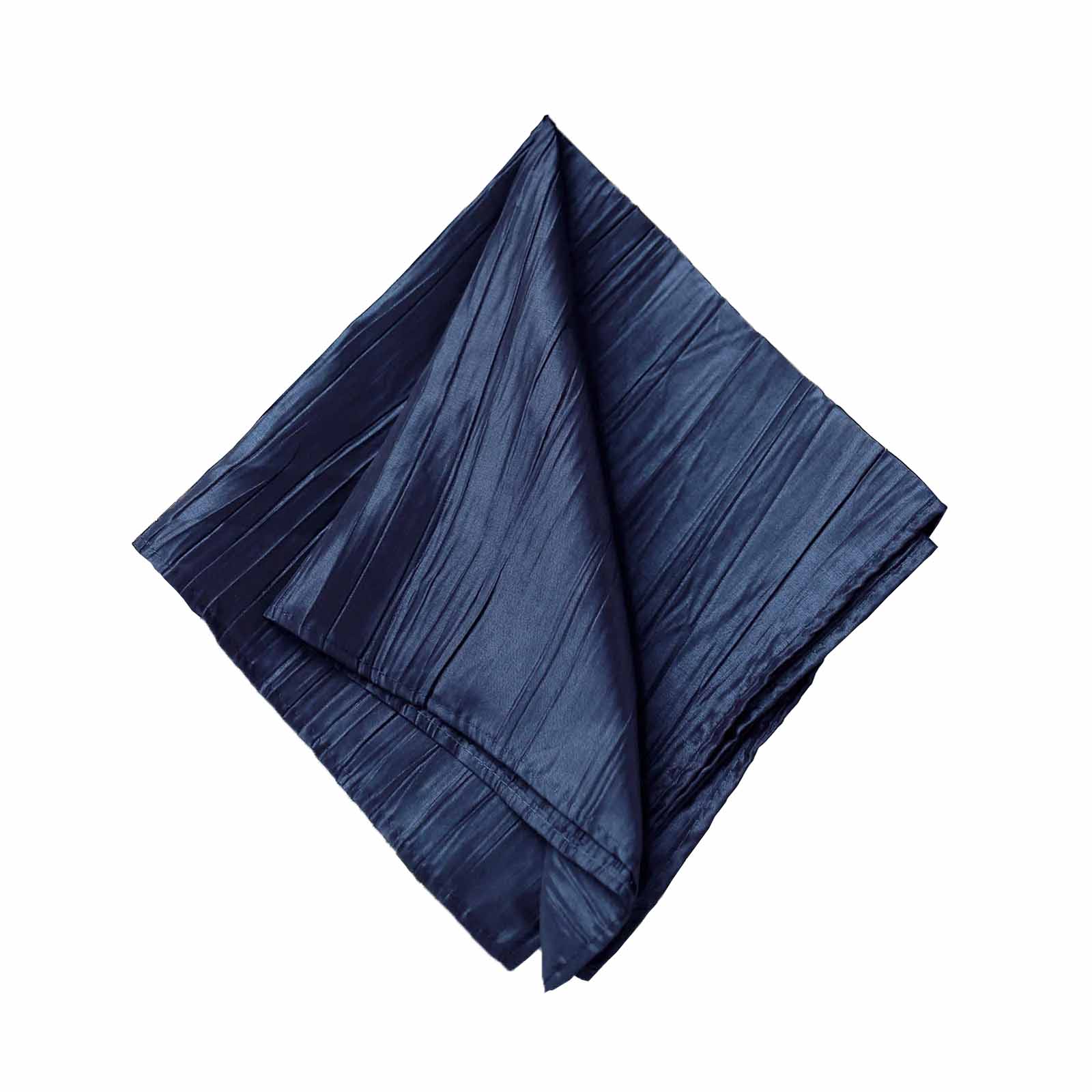 5 Pack Taffeta 20"x20" Napkins Navy Blue - Accordion Crinkle Dinner Napkins