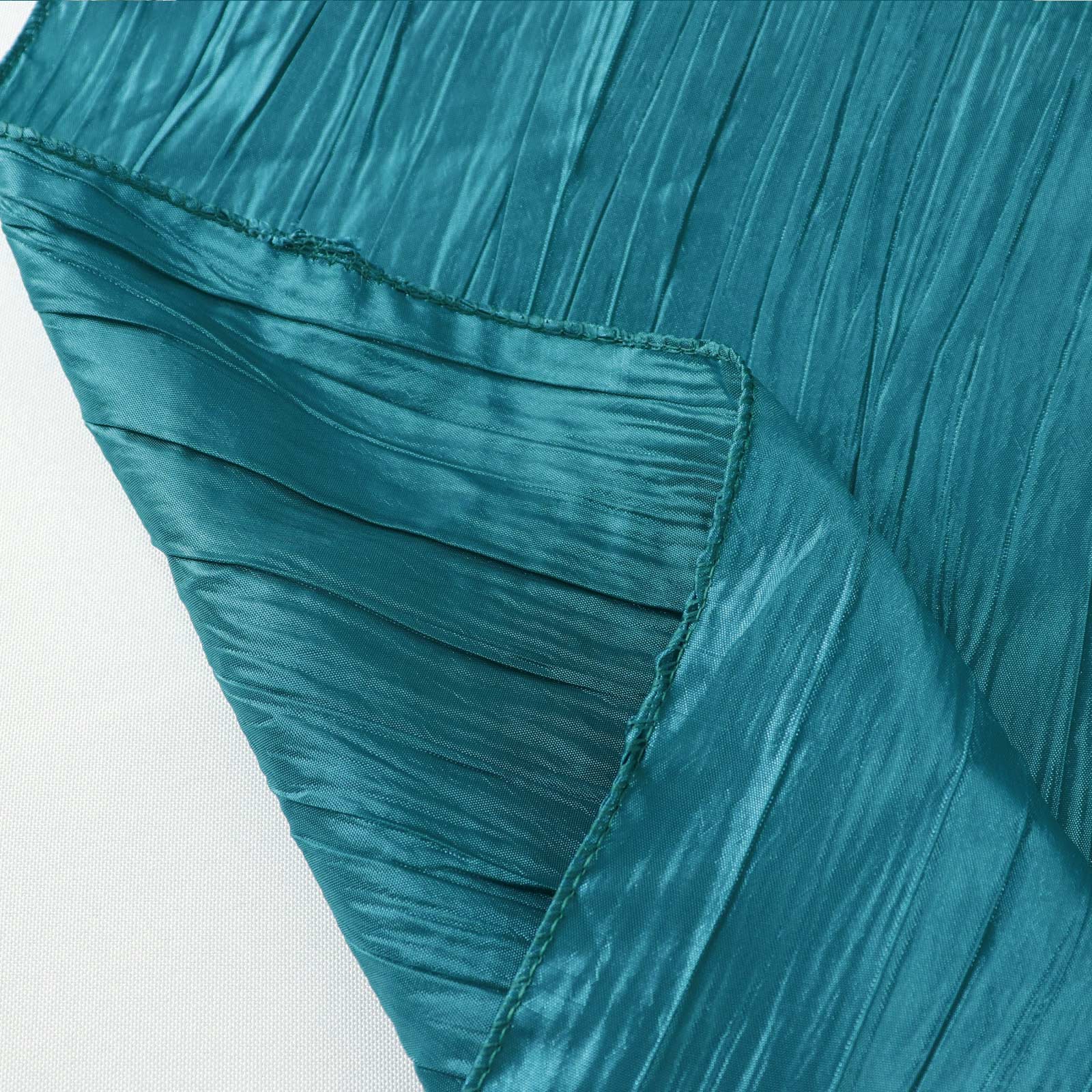 5 Pack Taffeta 20"x20" Napkins Peacock Teal - Accordion Crinkle Dinner Napkins